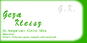 geza kleisz business card